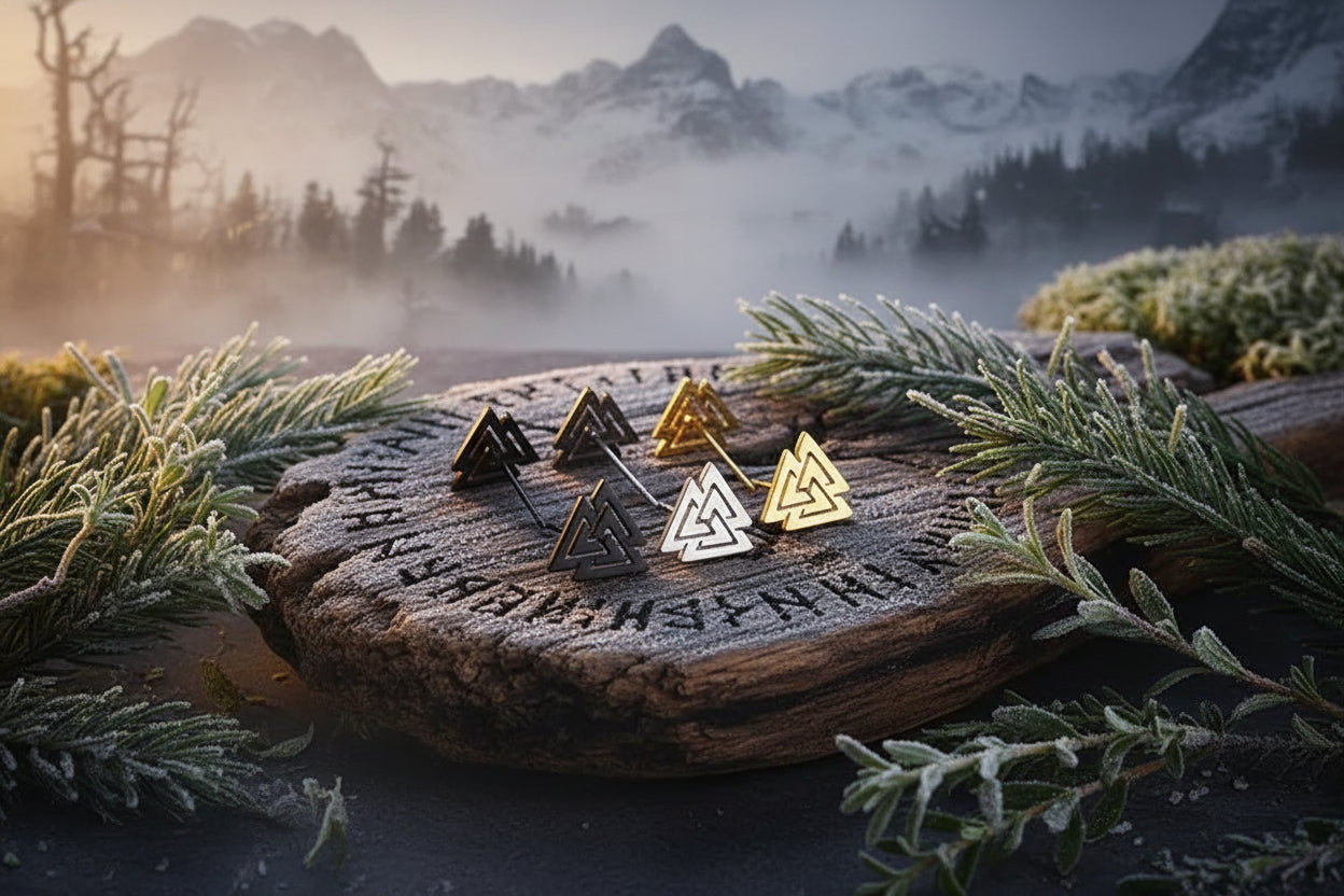 Nordic Triangle Earrings - Sorceress Sanctuary Black-White-Yellow