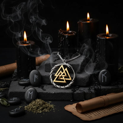 Nordic Viking Triangle Snake Rune Pendant Necklace Sorceress Sanctuary