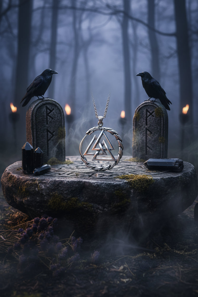Nordic Viking Triangle Snake Rune Pendant Necklace Sorceress Sanctuary