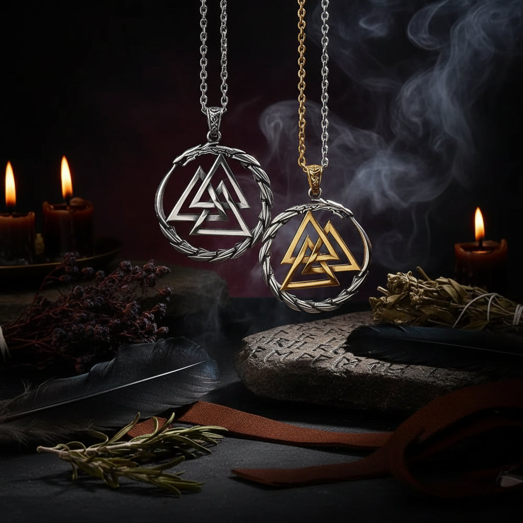 Nordic Viking Triangle Snake Rune Pendant Necklace Sorceress Sanctuary