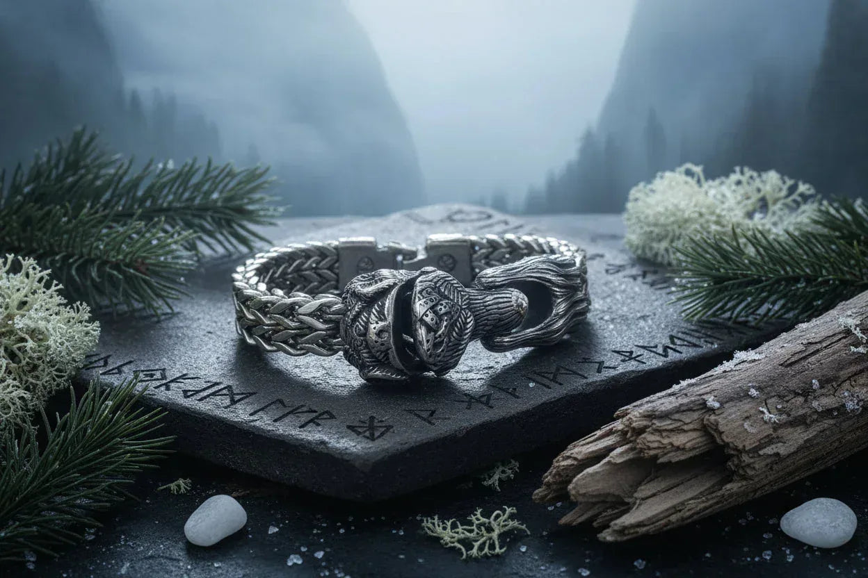 Nordic Wolf Bracelet - Sorceress Sanctuary Steel color / 21cm-Steel color / 23cm