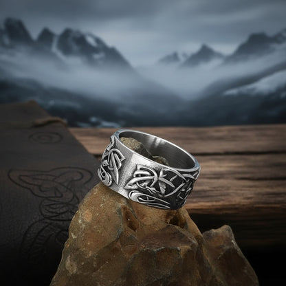 Nordic Wolf Ring - Sorceress Sanctuary Silver / Size 8-Silver / Size 9-Silver / Size 10-Silver / Size 11-Silver / Size12