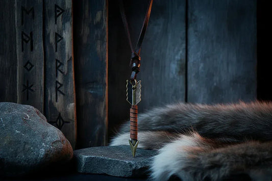 Norse Arrow Necklace - Sorceress Sanctuary Brown