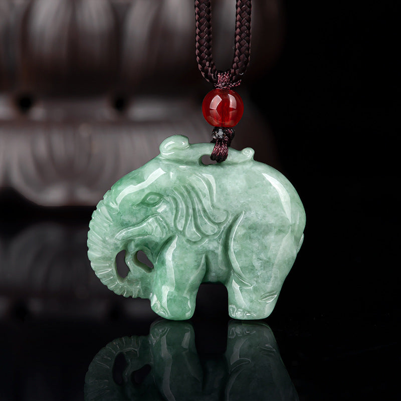 Jade Elephant Wisedom Necklace Sorceress Sanctuary