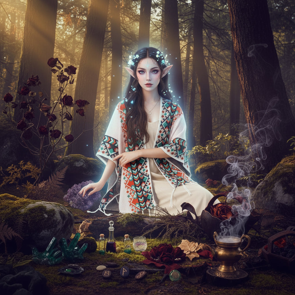 Moonveil Witch Fringe Cape