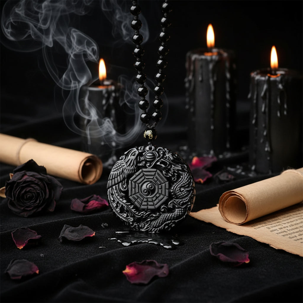 Obsidian Ba Gua Pendant - Sorceress Sanctuary default