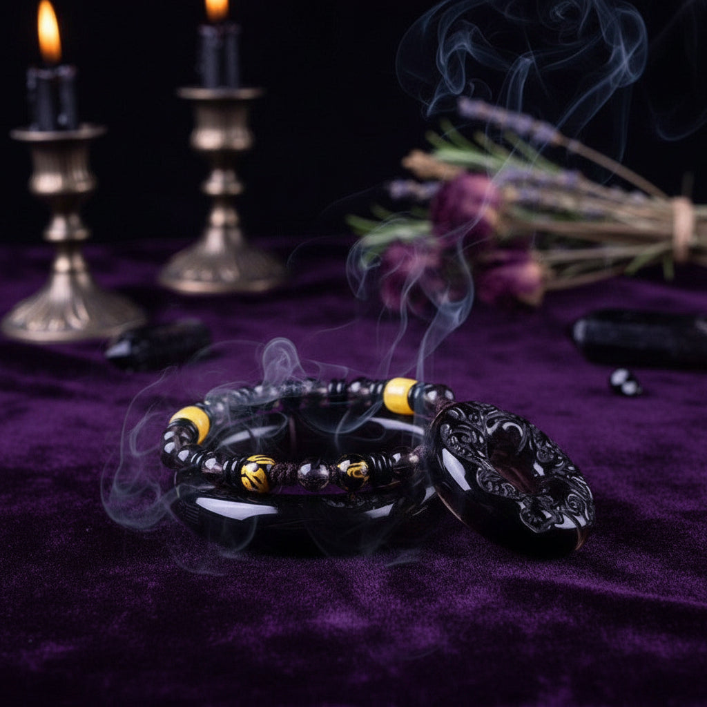 Obsidian Dragon & Phoenix Necklace - Sorceress Sanctuary Long-Phoenix  