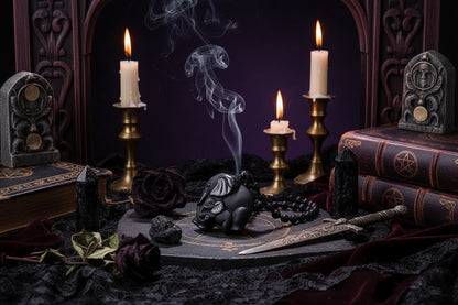 Obsidian Elephants Necklace - Sorceress Sanctuary Black