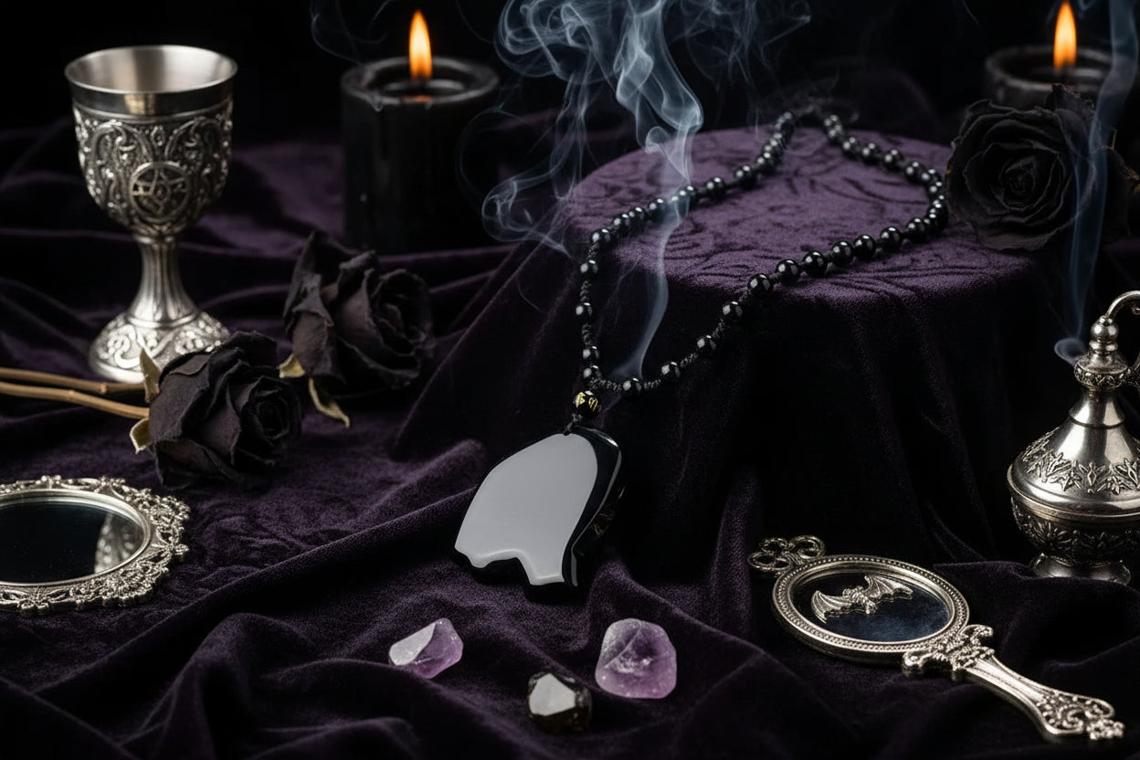 Obsidian Elephants Necklace - Sorceress Sanctuary Black