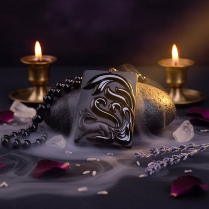 Obsidian Fox Necklace - Sorceress Sanctuary Fox  