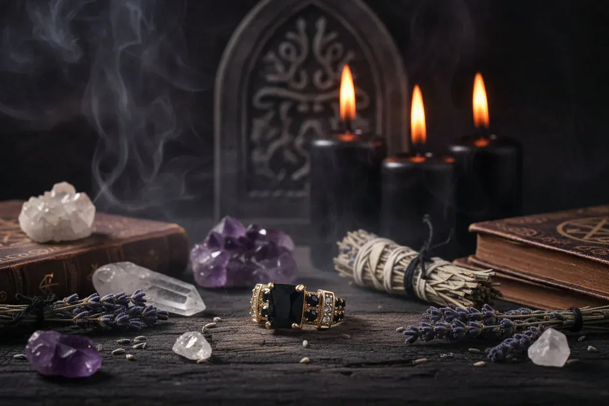 Obsidian Protection Ring - Sorceress Sanctuary Black / No11-Black / No7-Black / No10-Black / No12-Black / No6