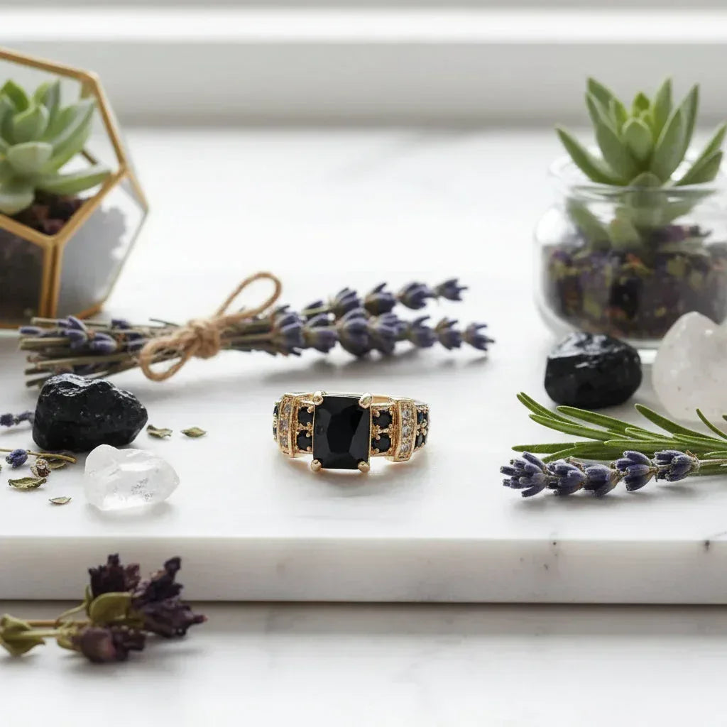 Obsidian Protection Ring - Sorceress Sanctuary Black / No11-Black / No7-Black / No10-Black / No12-Black / No6