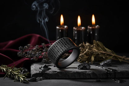 Natural Obsidian Ring for Men Sorceress Sanctuary