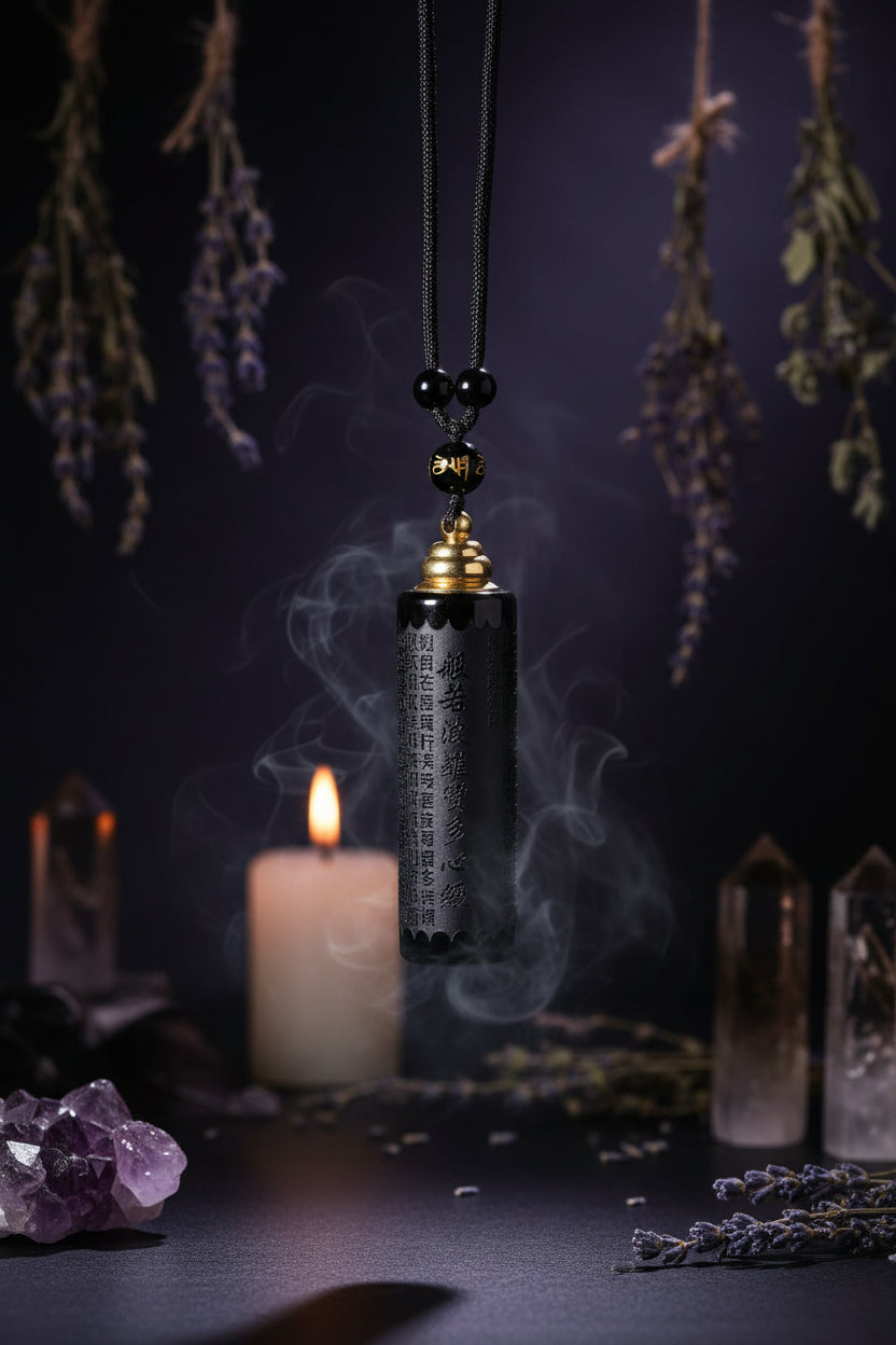 Obsidian Sutra Necklace - Sorceress Sanctuary Black  