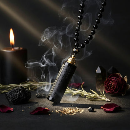 Obsidian Sutra Necklace - Sorceress Sanctuary Black  