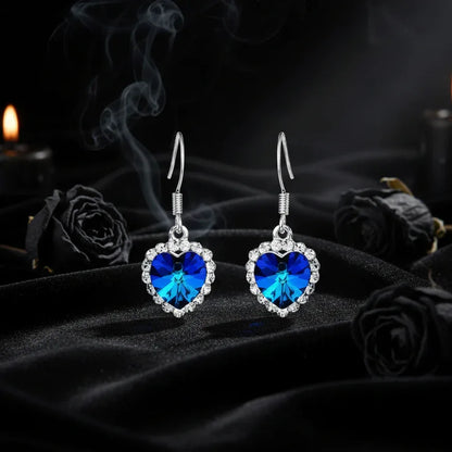 Ocean Heart Earrings - Sorceress Sanctuary Purple-White-sea blue-pink-Royal blue