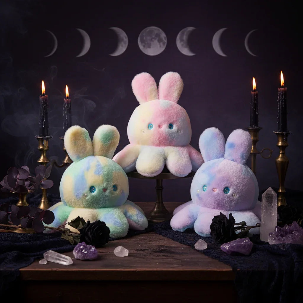 Octopus Rabbit Plush - Sorceress Sanctuary Pink And Green / 25cm-Pink And Green / 35cm-Pink And Green / 50cm-Pink And Green / 80cm-Pink Purple / 25cm