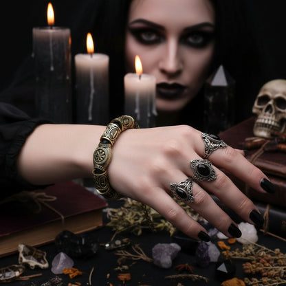 Viking Odin Rune Compass Beard Bead Bracelet Sorceress Sanctuary