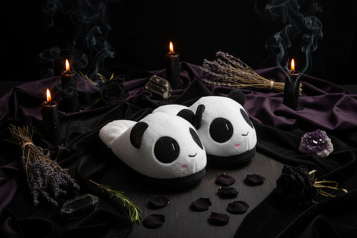Panda Plush Slippers - Sorceress Sanctuary Smile / 4 | 34-Smile / 4.5 | 35-Smile / 5 | 36-Smile / 5.5 | 37-Smile / 6 | 38