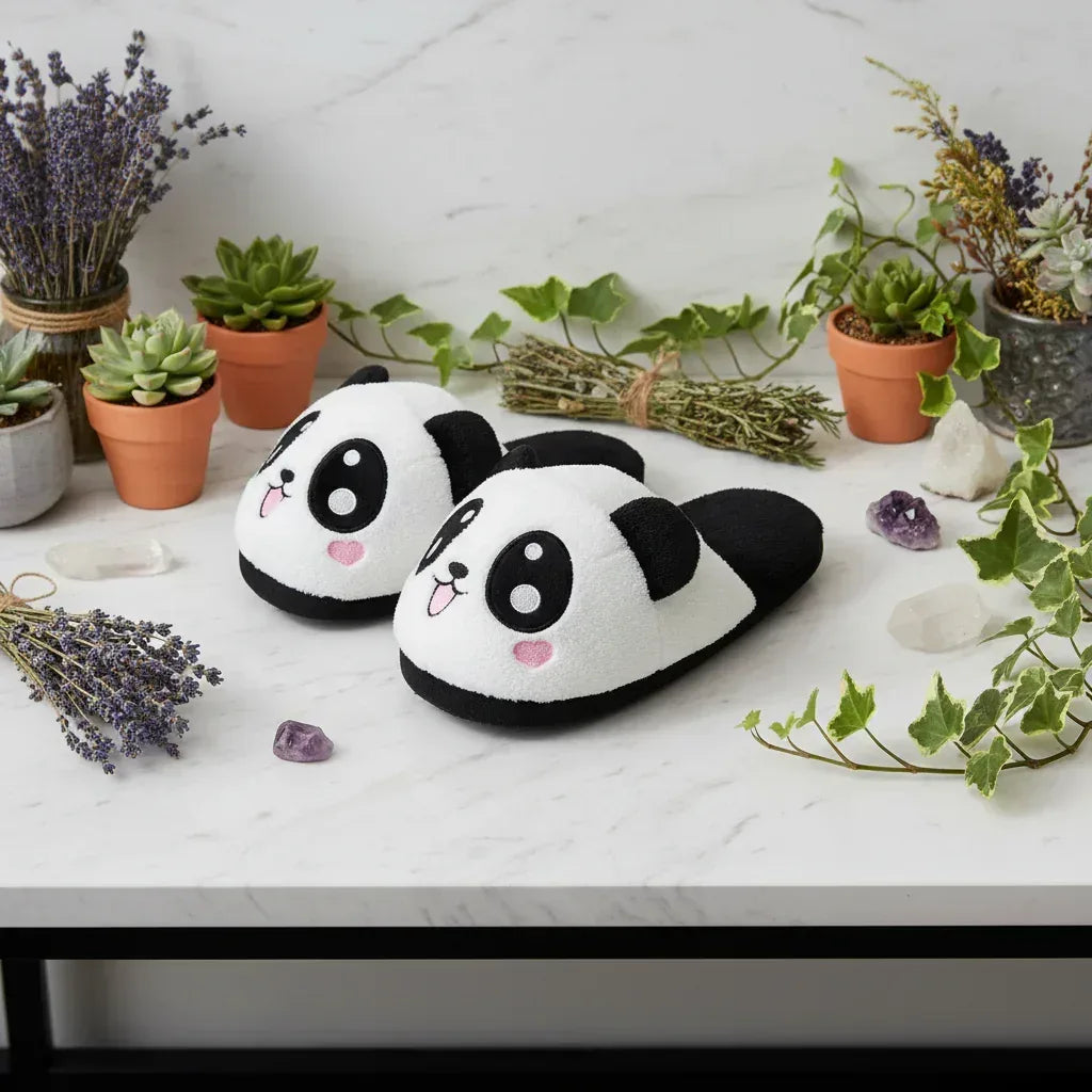 Panda Plush Slippers - Sorceress Sanctuary Smile / 4 | 34-Smile / 4.5 | 35-Smile / 5 | 36-Smile / 5.5 | 37-Smile / 6 | 38