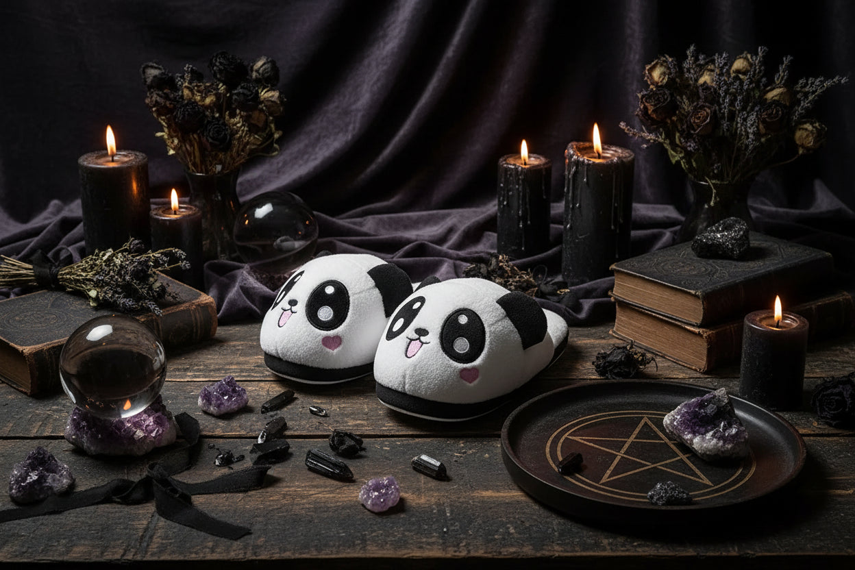 Panda Plush Slippers - Sorceress Sanctuary Smile / 4 | 34-Smile / 4.5 | 35-Smile / 5 | 36-Smile / 5.5 | 37-Smile / 6 | 38