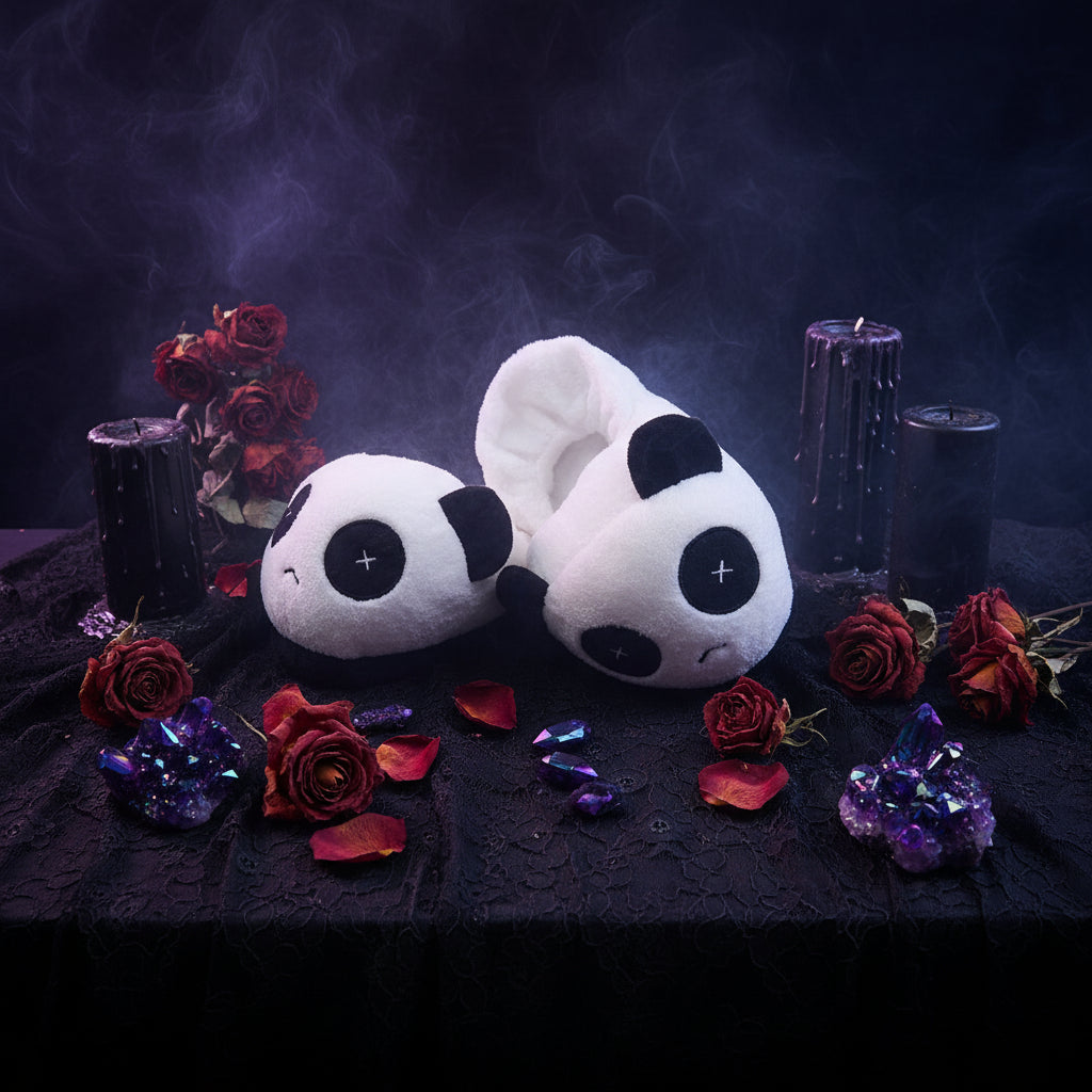 Panda Plush Slippers - Sorceress Sanctuary Smile / 4 | 34-Smile / 4.5 | 35-Smile / 5 | 36-Smile / 5.5 | 37-Smile / 6 | 38