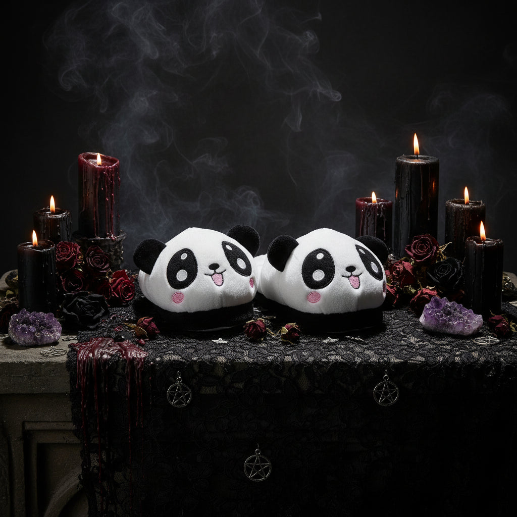 Panda Plush Slippers - Sorceress Sanctuary Smile / 4 | 34-Smile / 4.5 | 35-Smile / 5 | 36-Smile / 5.5 | 37-Smile / 6 | 38