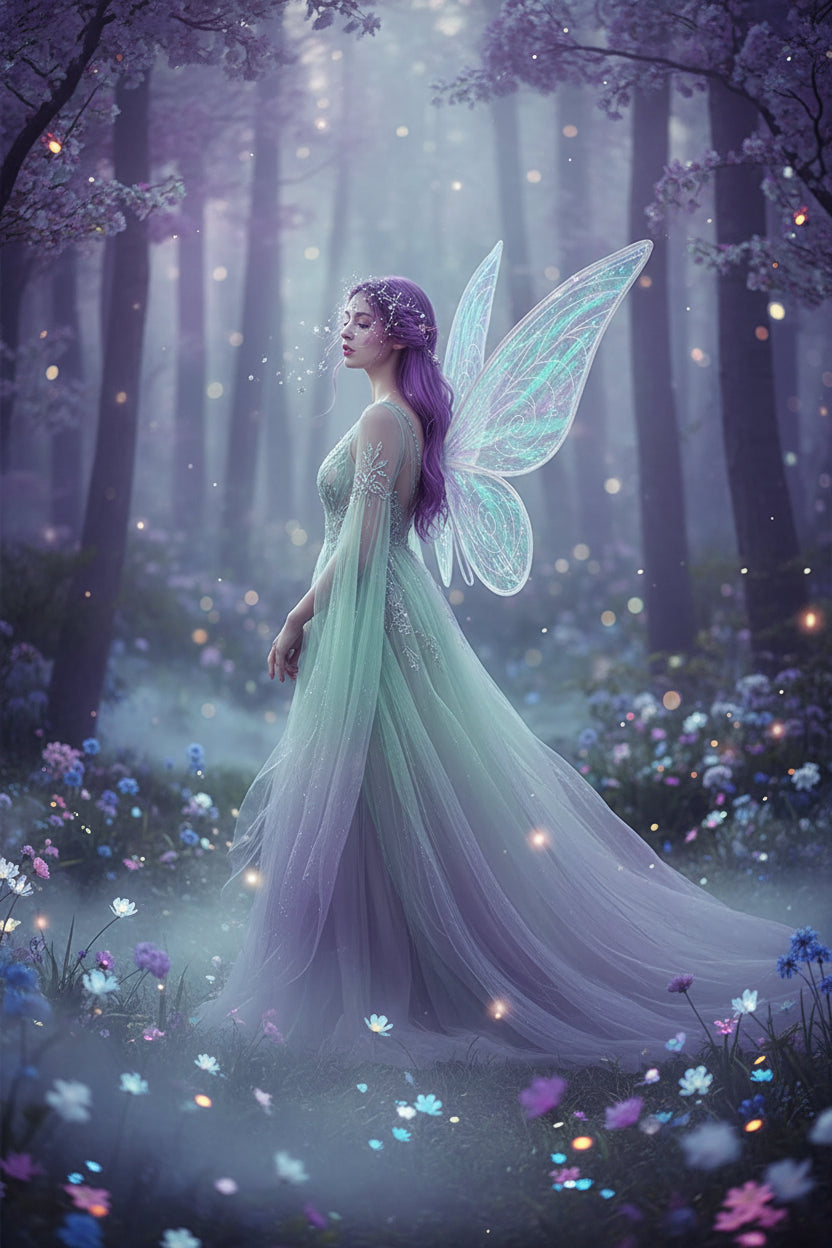 Pearlescent Fairy Wings - Sorceress Sanctuary White-Pink-Dark Violet