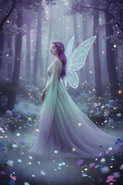 Pearlescent Fairy Wings - Sorceress Sanctuary White-Pink-Dark Violet