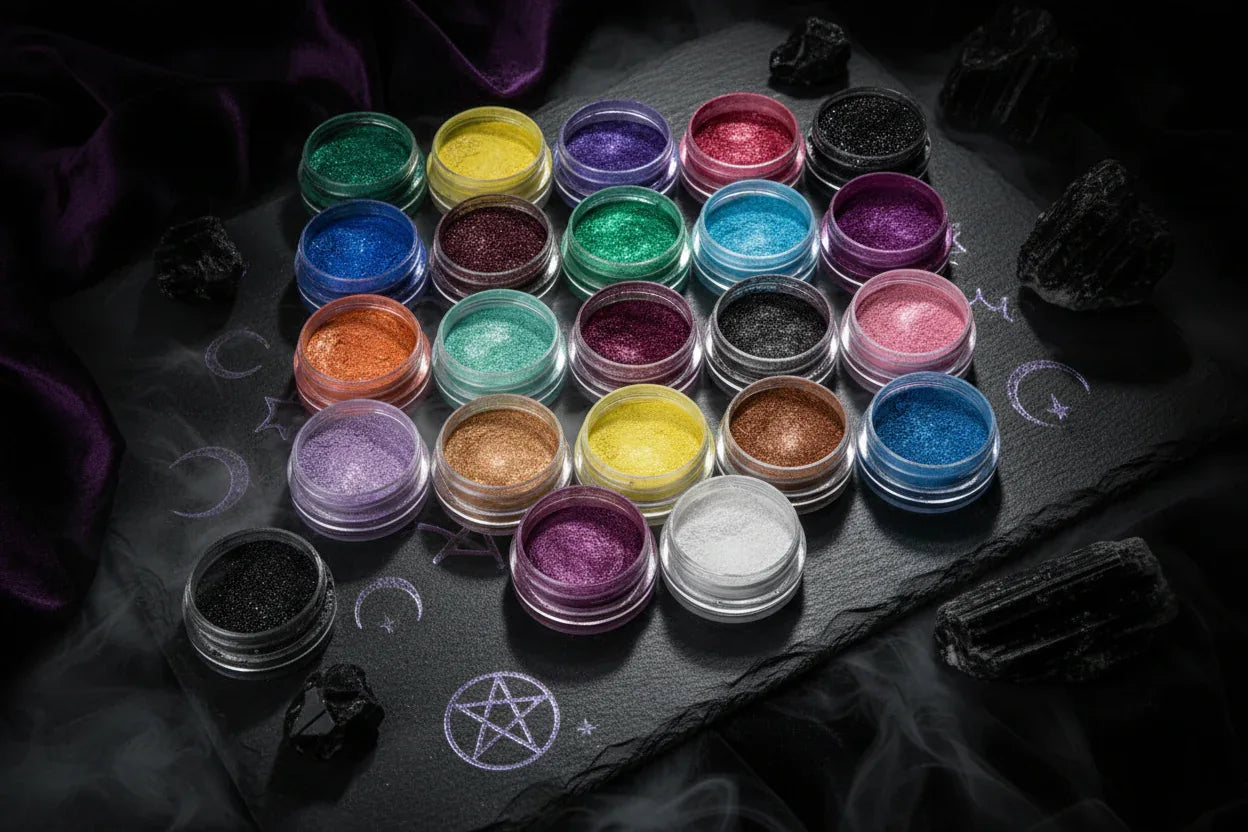 Pearlescent Powder - Sorceress Sanctuary Blue-Light Blue-Black-Peach-Purple