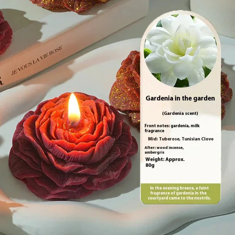 Peony Rose Candle - Sorceress Sanctuary Gardenia-Ebony Rose-Snow Mountain Pine Forest-Peach Oolong-English Pear Freesia