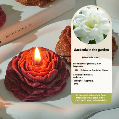 Peony Rose Candle - Sorceress Sanctuary Gardenia-Ebony Rose-Snow Mountain Pine Forest-Peach Oolong-English Pear Freesia