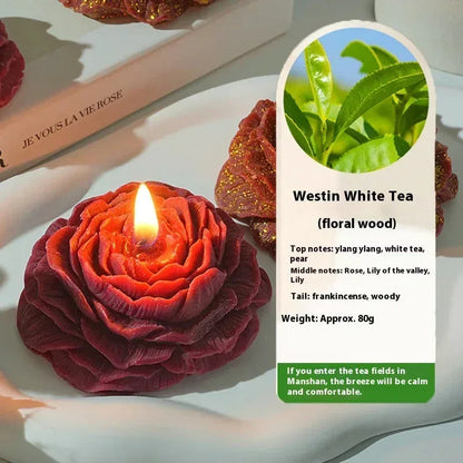 Peony Rose Candle - Sorceress Sanctuary Gardenia-Ebony Rose-Snow Mountain Pine Forest-Peach Oolong-English Pear Freesia