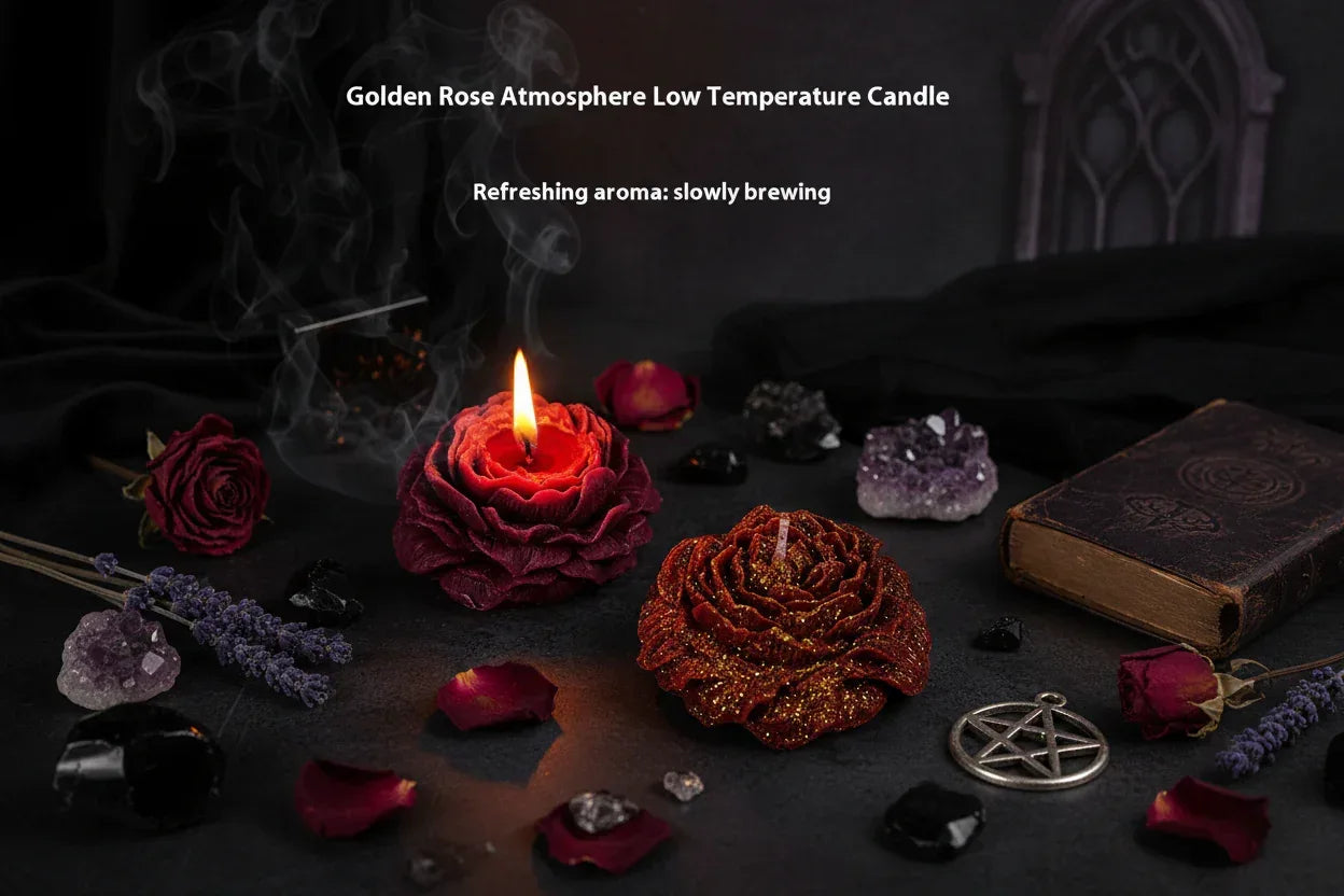 Peony Rose Candle - Sorceress Sanctuary Gardenia-Ebony Rose-Snow Mountain Pine Forest-Peach Oolong-English Pear Freesia