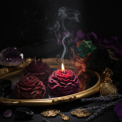 Peony Rose Candle - Sorceress Sanctuary Gardenia-Ebony Rose-Snow Mountain Pine Forest-Peach Oolong-English Pear Freesia