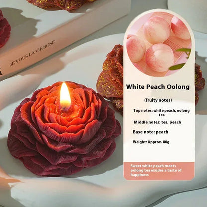 Peony Rose Candle - Sorceress Sanctuary Gardenia-Ebony Rose-Snow Mountain Pine Forest-Peach Oolong-English Pear Freesia