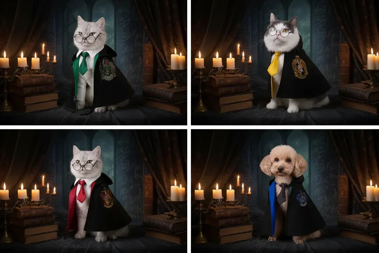 Pet Magic Cape Outfit - Sorceress Sanctuary Blue (Eagle's Cloak) / S(within 7 lbs)-Blue (Eagle's Cloak) / M(8-15 lbs)-Blue (Eagle's Cloak) / L(16-32 lbs)-Red (Lion's Cloak) / S(within 7 lbs)-Red (Lion's Cloak) / M(8-15 lbs)