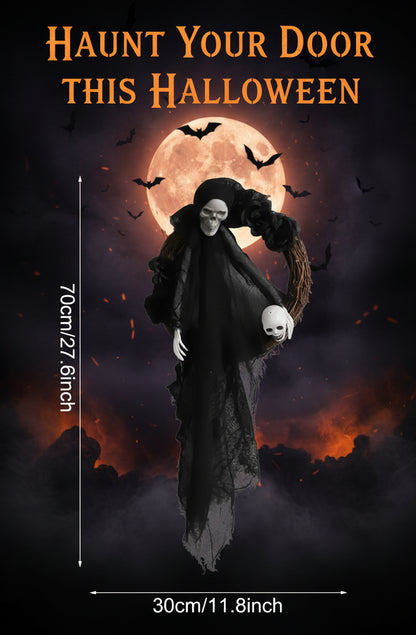 Black and White Ghost Door Hanger - Sorceress Sanctuary White-Black