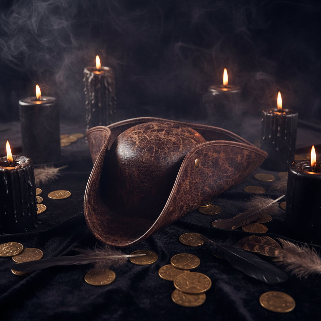 Halloween Faux Leather Pirate Hat for Cosplay Sorceress Sanctuary