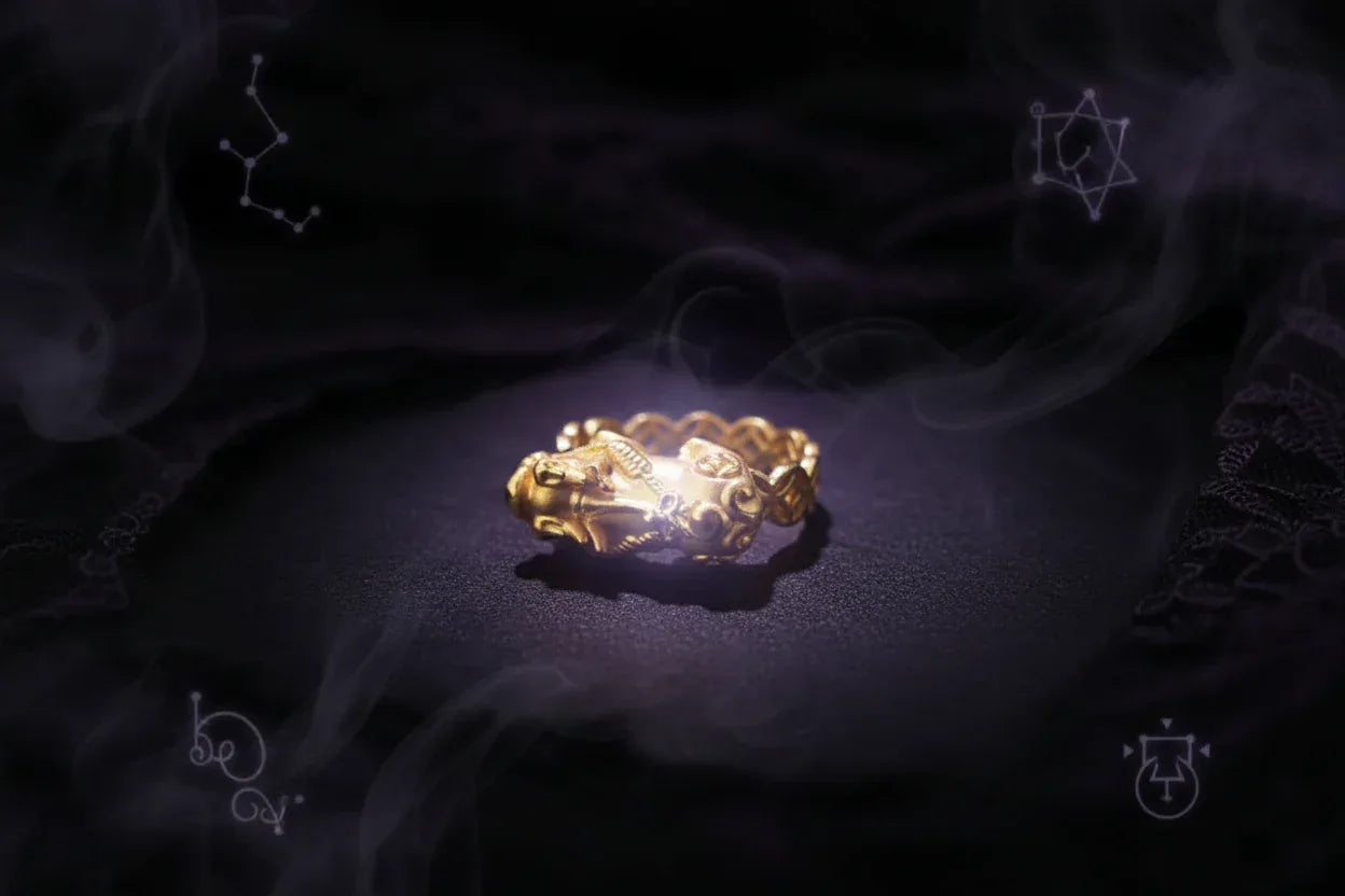 Pixiu Wealth Ring - Sorceress Sanctuary Money Pixiu Ring / Open Adjustable