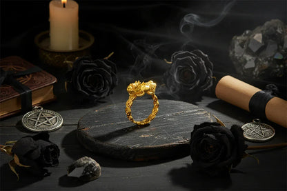 Pixiu Wealth Ring - Sorceress Sanctuary Money Pixiu Ring / Open Adjustable