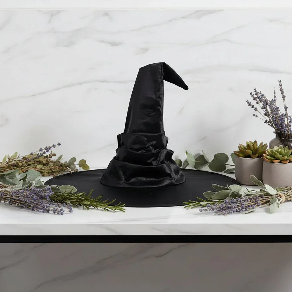 Pleated Witch Hat - Sorceress Sanctuary Black Pleated Hat / Free Size-Purple Pleated Hat / Free Size