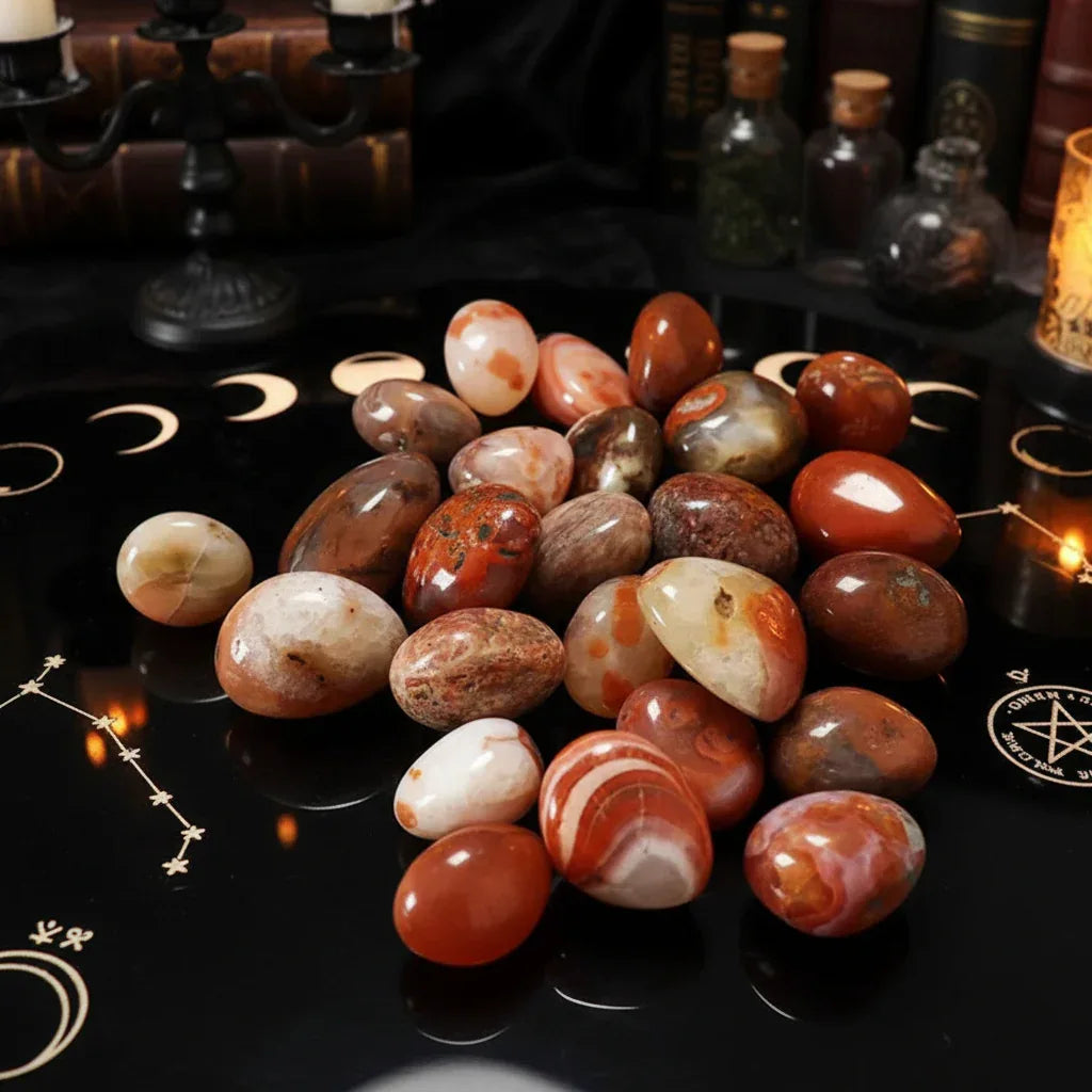 Polished Crystals - Sorceress Sanctuary Color(Amethyst 3to 5cm100g)-Color(Aventurine jade 3to 5cm100g)-Color(Powder crystal3 to 5cm100g)-Color(Topaz 3to 5cm100g)-Color(Nanhong 3to 5cm 100g)