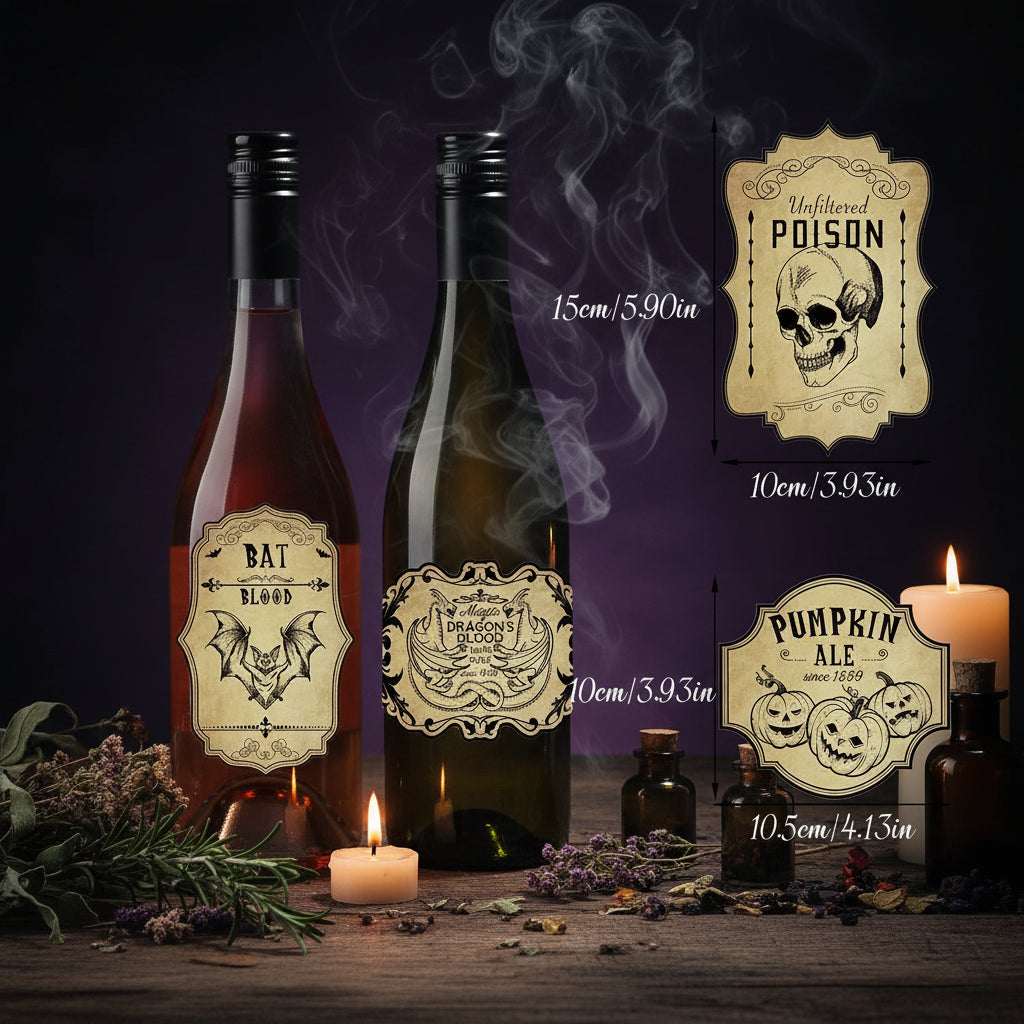 Potion Bottle Stickers - Sorceress Sanctuary Brown / 12pcs