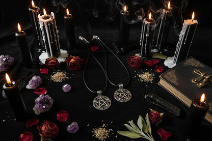Evil Power Pentagram Necklace - Sorceress Sanctuary Red-Black