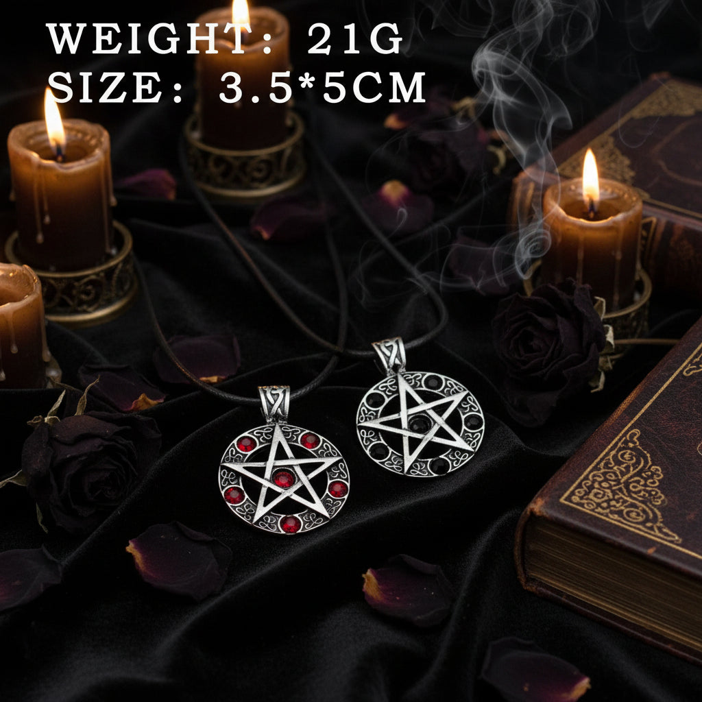 Evil Power Pentagram Necklace - Sorceress Sanctuary Red-Black