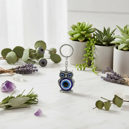 Protection Owl Keychain - Sorceress Sanctuary Blue / Owl-Blue / Eye
