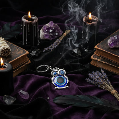 Protection Owl Keychain - Sorceress Sanctuary Blue / Owl-Blue / Eye