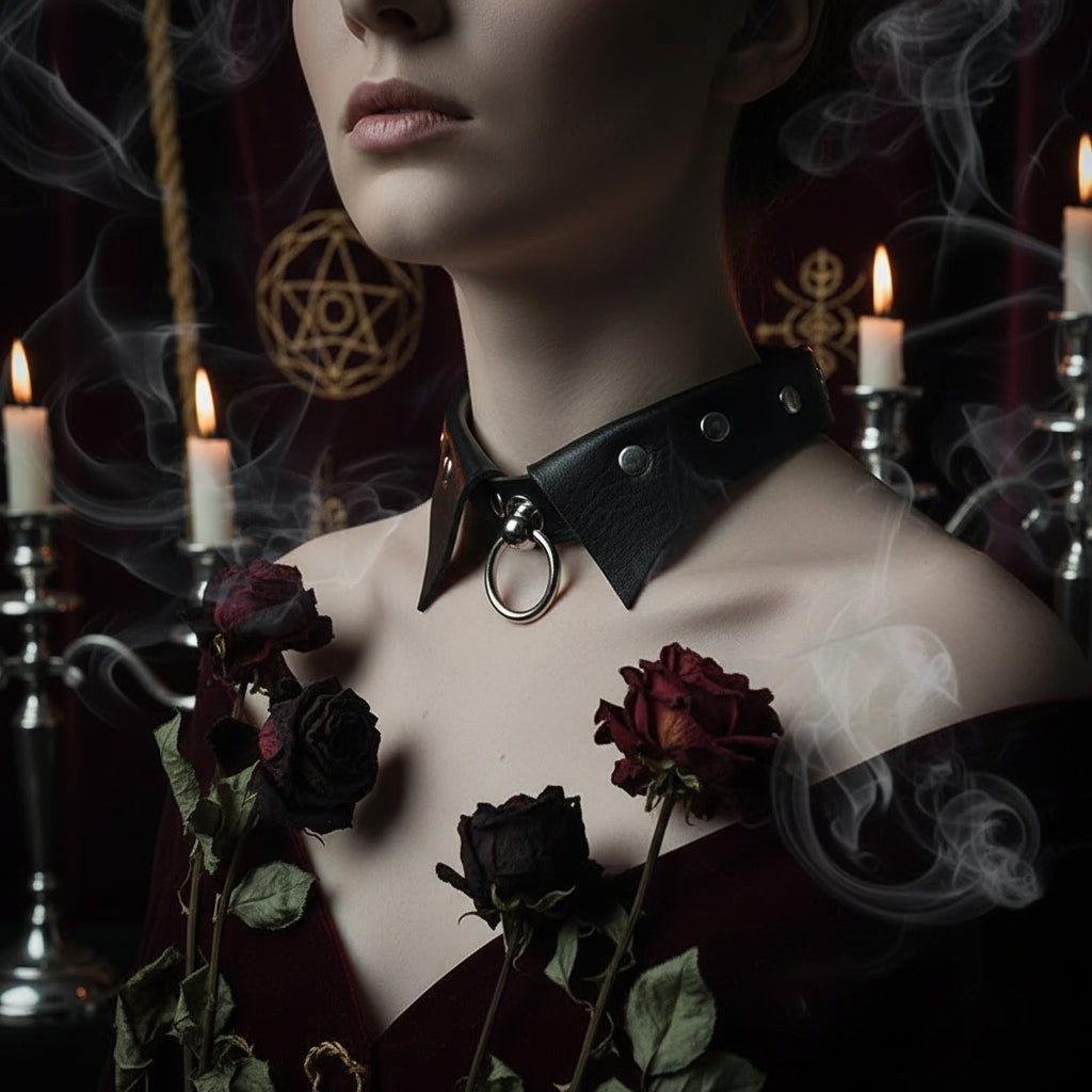 Punk Gothic Leather Choker - Sorceress Sanctuary