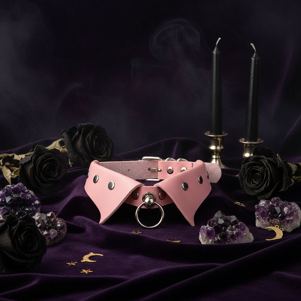 Punk Gothic Leather Choker - Sorceress Sanctuary